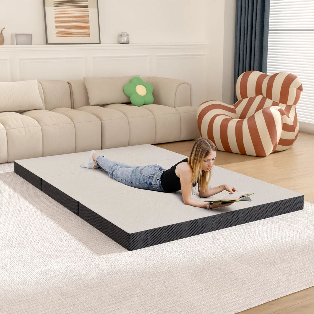 3 Inch Single Foldable Floor Mattress with Washable Cover J767157