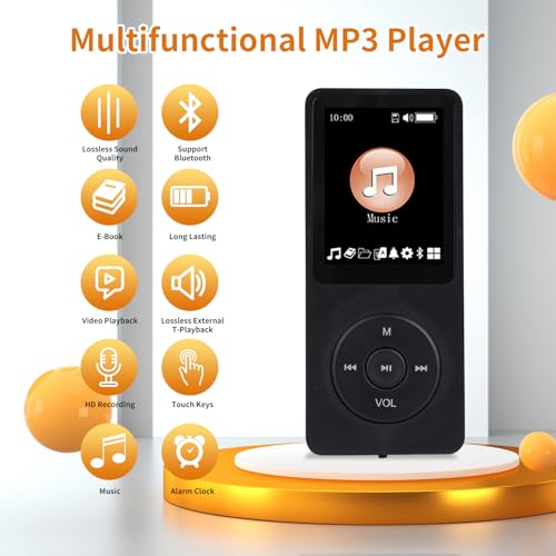 128GB Bluetooth MP3 Player with Built-in HD Speaker, Voice Recorder, HiFi Sound, E-Book, Earphones K995