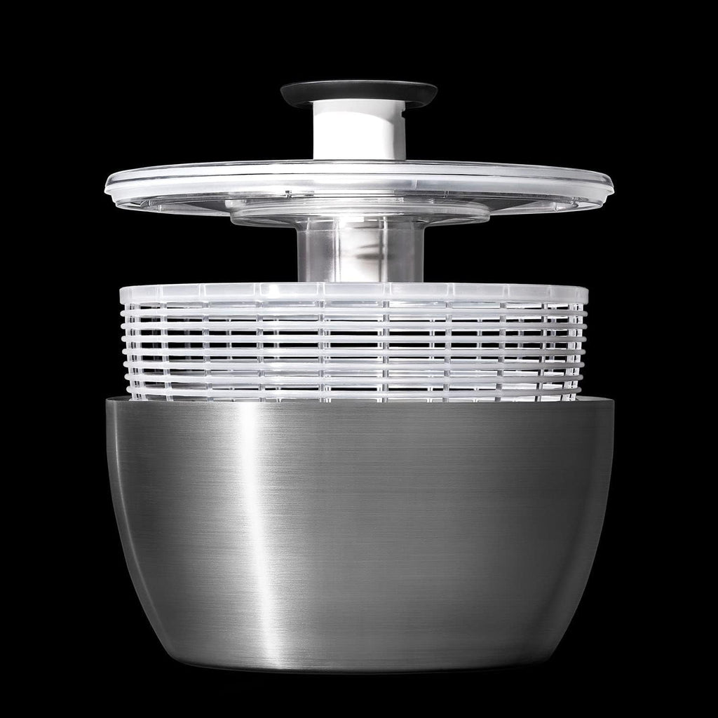 6.34 Qt Stainless Steel Salad Spinner J842945