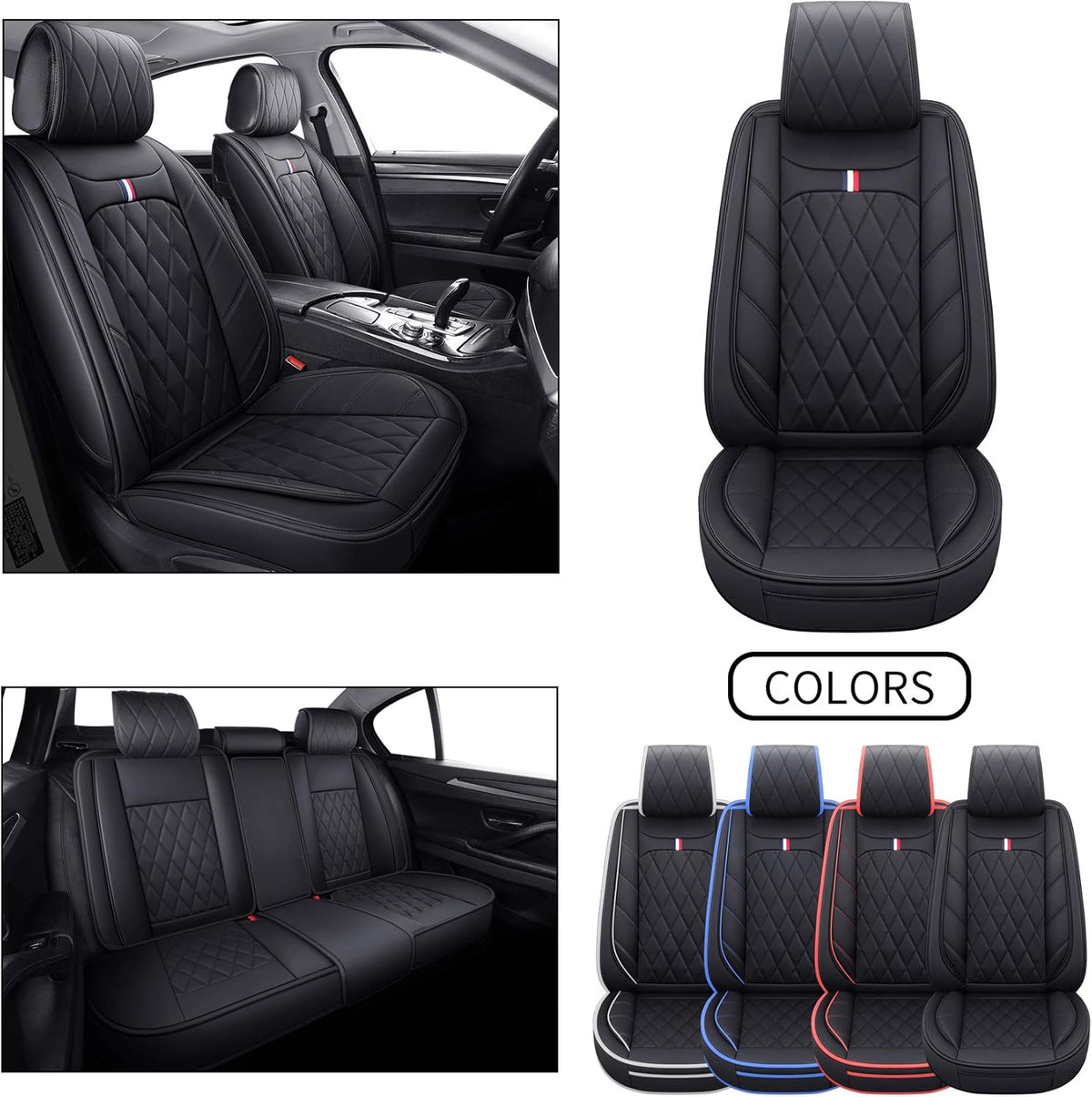 2 PCS Front Waterproof Leather Car Seat Covers J634751