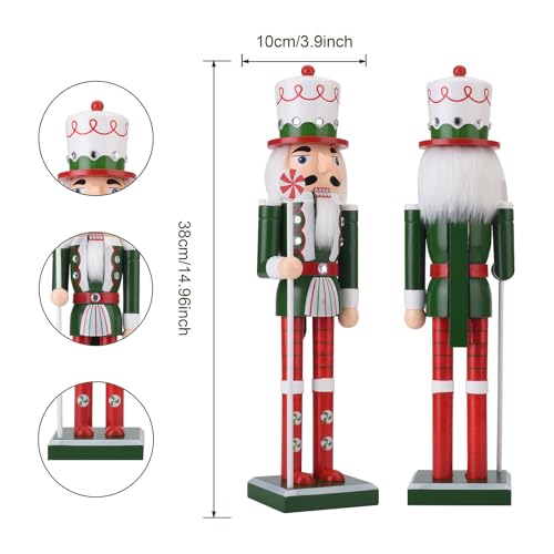 15 Inch Wooden Nutcracker Figure (Green) Z4939