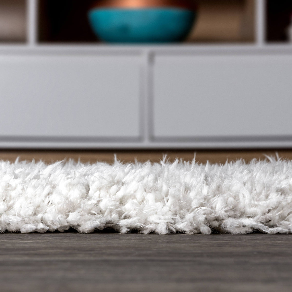Gray Polyester Shag Runner F88383