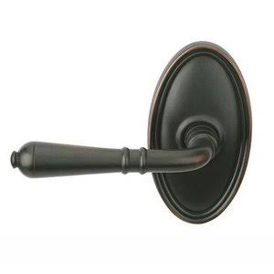 Half Dummy Left Handed Door Lever with Oval Rose in Oil Rubbed Bronze Y42157