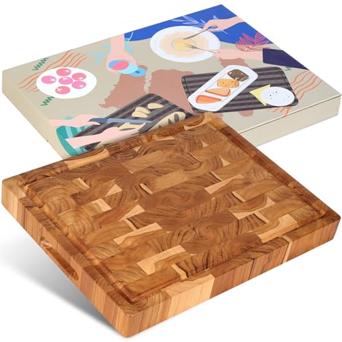 XL Acacia End Grain Wood Cutting Board (20x15x1.5in) I447726