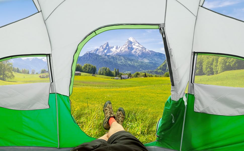8 Person Weather Resistant Camping Tent with Carry Bag N586402