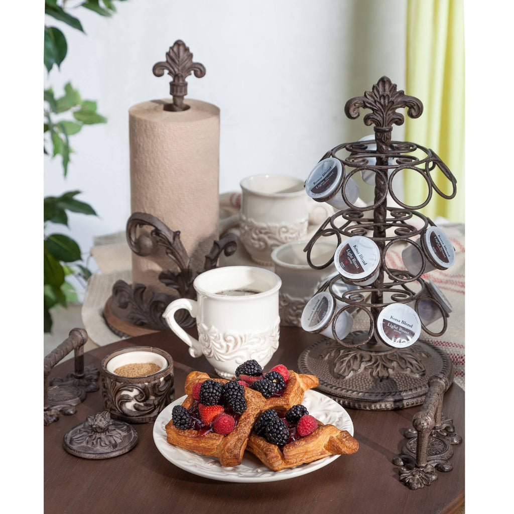 Wood Lazy Susan with Metal Handles P3827