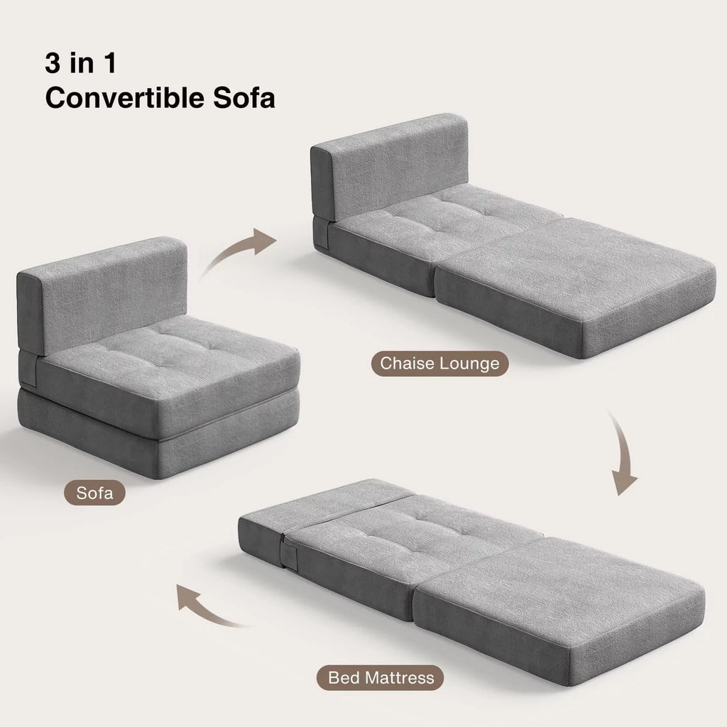 Dark Gray Convertible Sleeper Sofa Bed M729870
