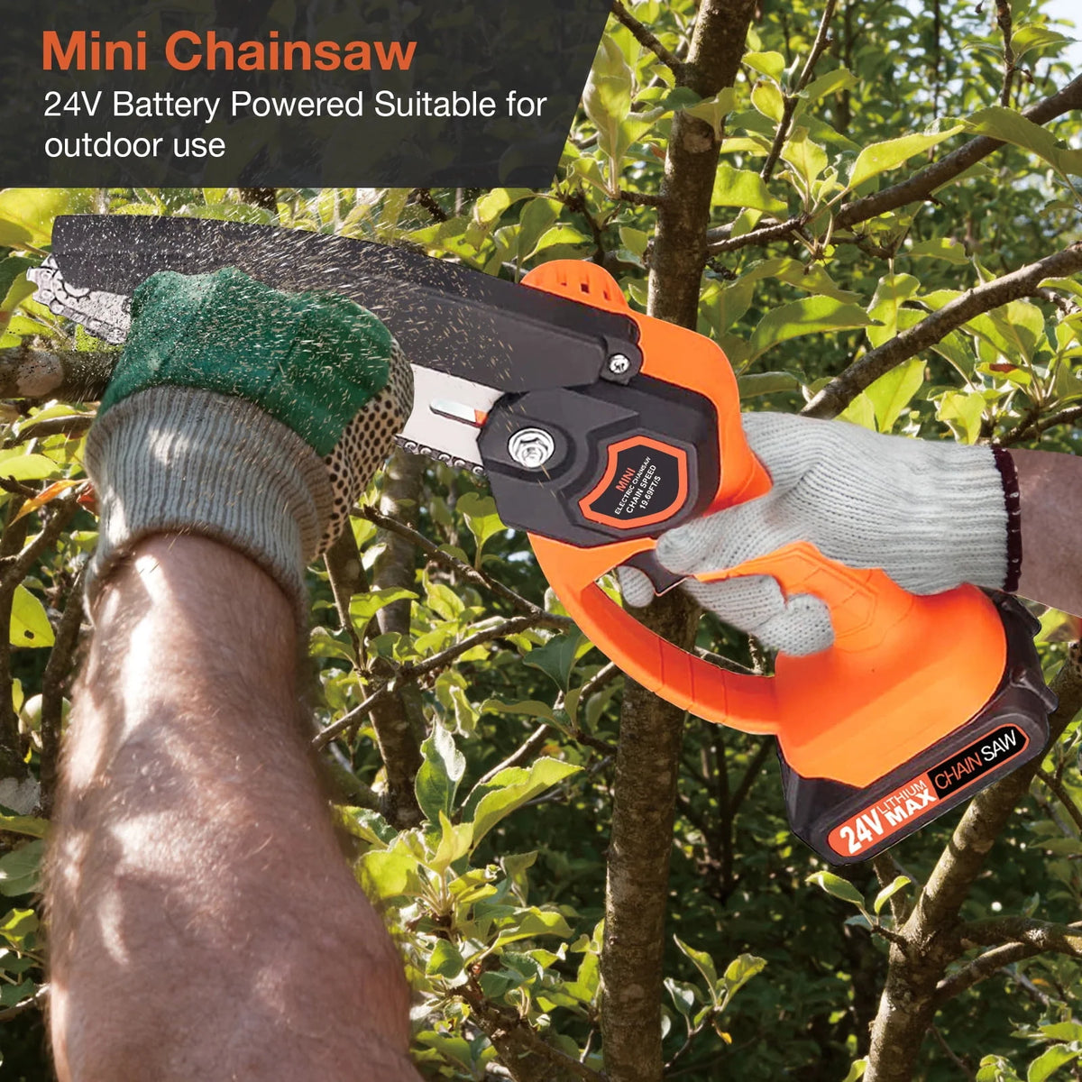 6 Mini Chainsaw Cordless Handheld Chain Saw with 2 Batteries 2 Chains T9911
