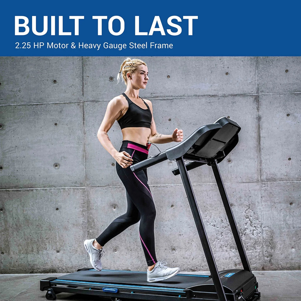 Folding Treadmill with Cushioned Deck and LCD Display P444