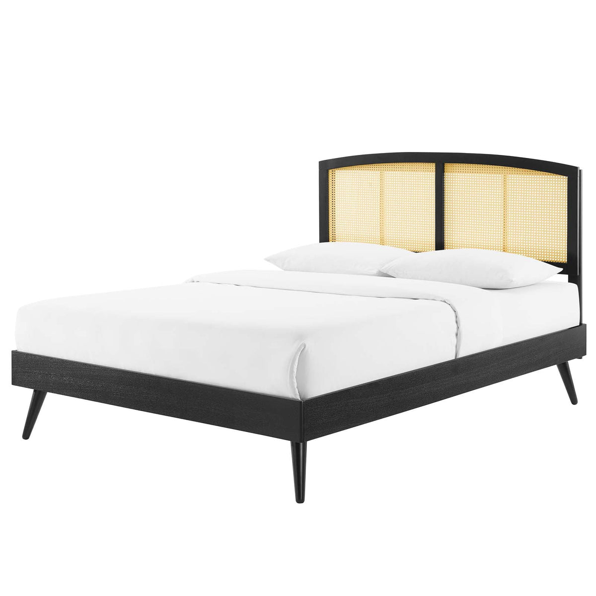 Black Wood Full Size Platform Bed Frame A689