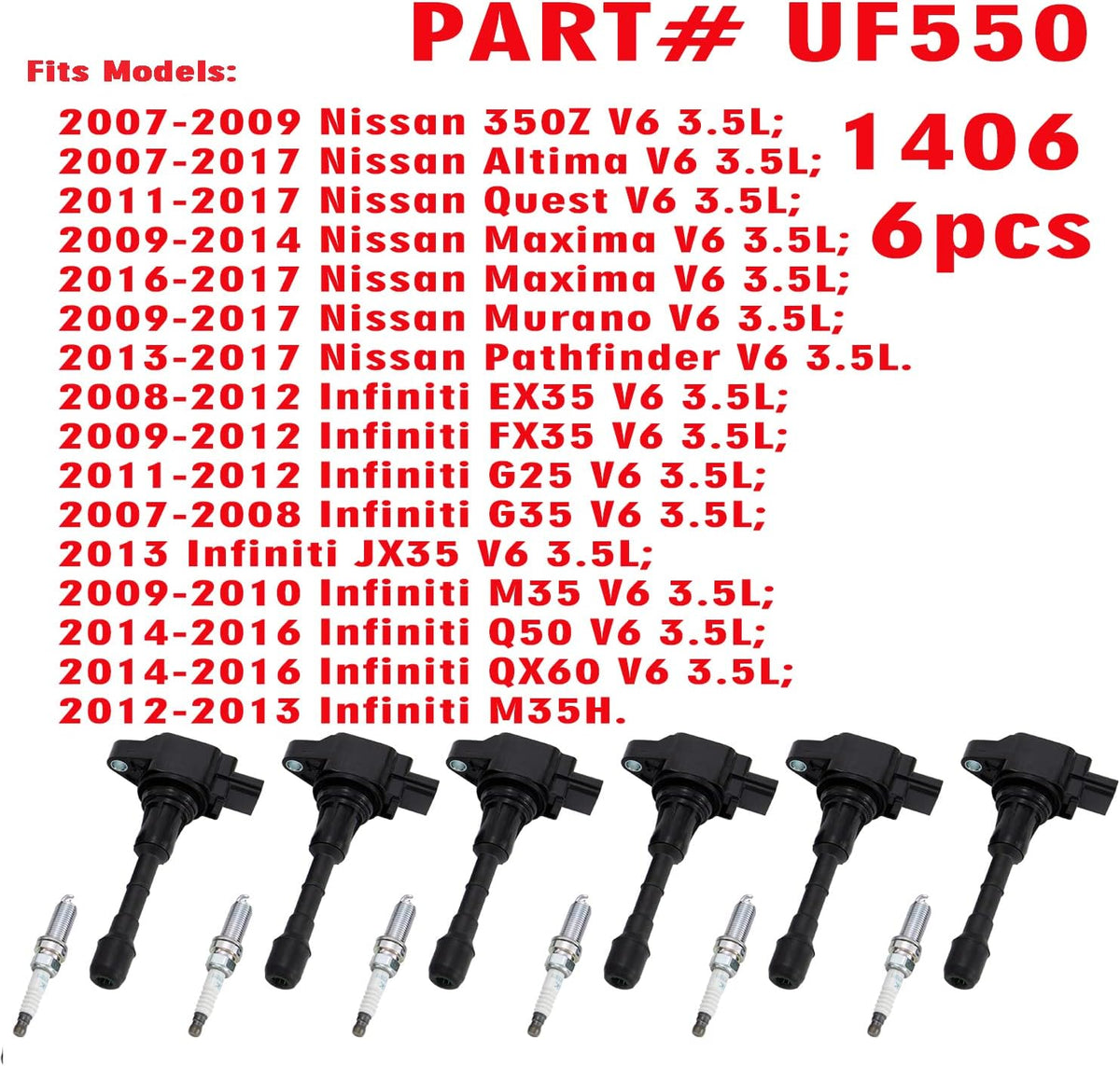 Ignition Coil Packs and Spark Plugs for V6 3.5L E1971