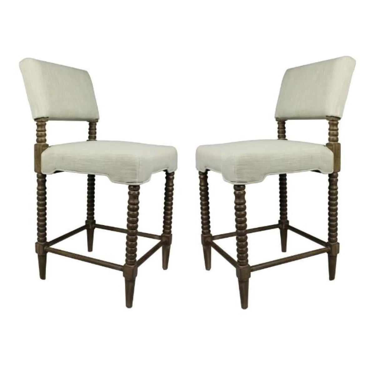 41" Fabric & Wood Counter Stool Set of 2 D62185