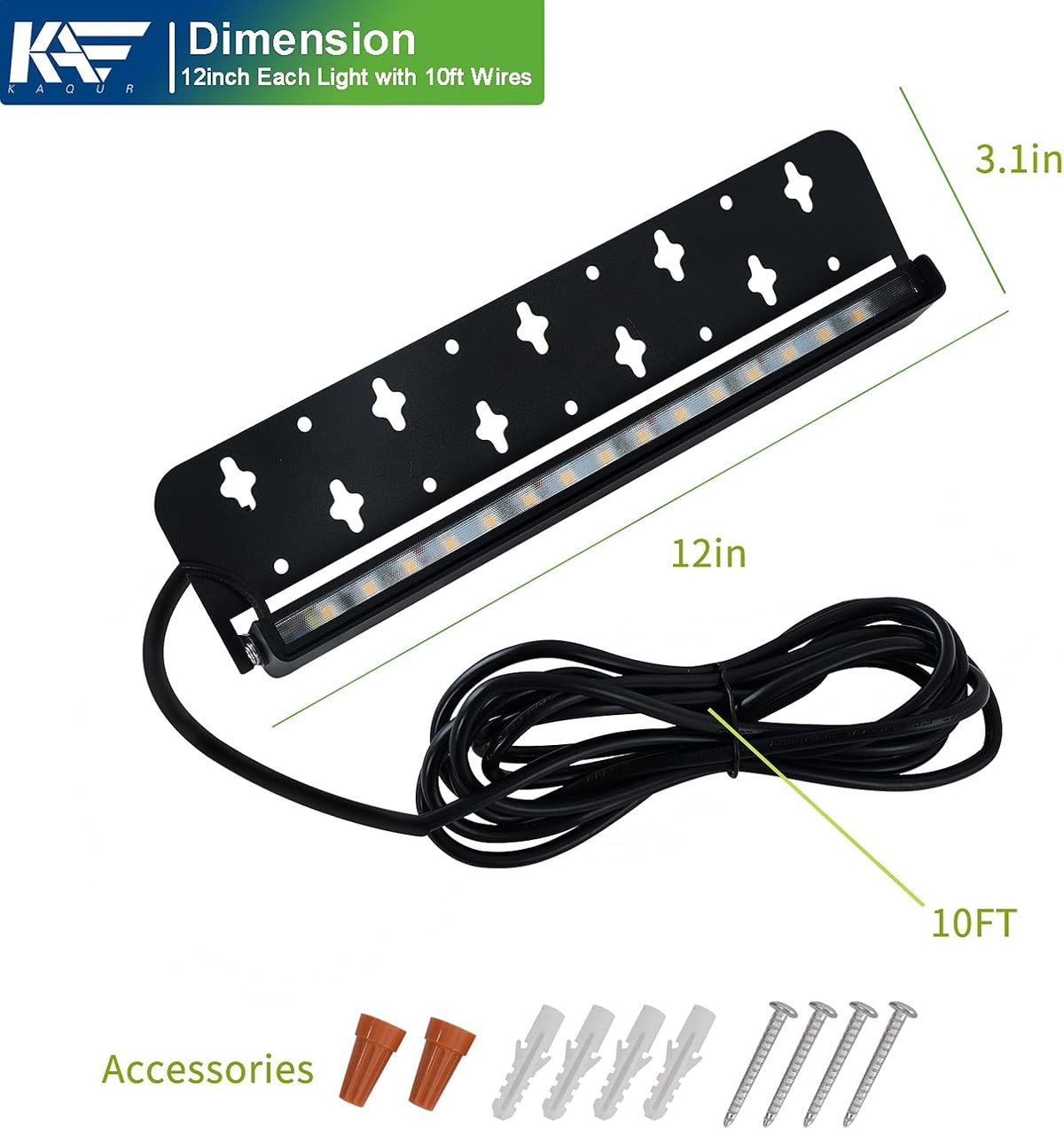 12 Inch 3W LED Integrated Hardscape Paver Lighting, 12V AC/DC Low Voltage Landscape Lights, IP65 Outdoor Step Light, 2700K Soft White, 8-Pack K9073