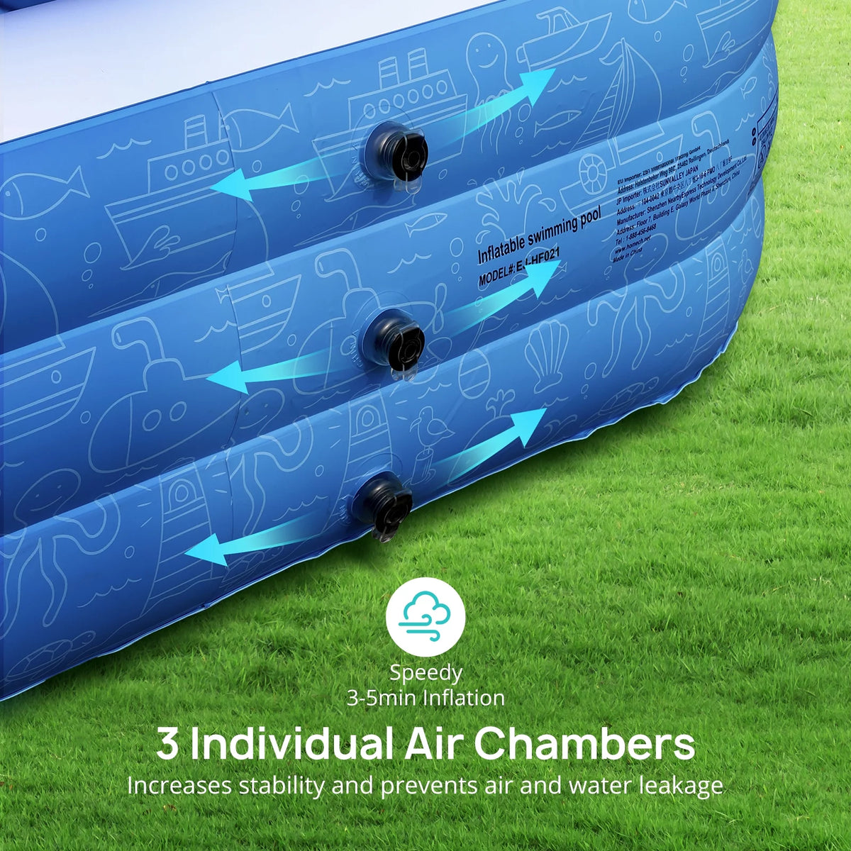 Inflatable Swimming Pools 118'' x 72'' x 20'' Y6806