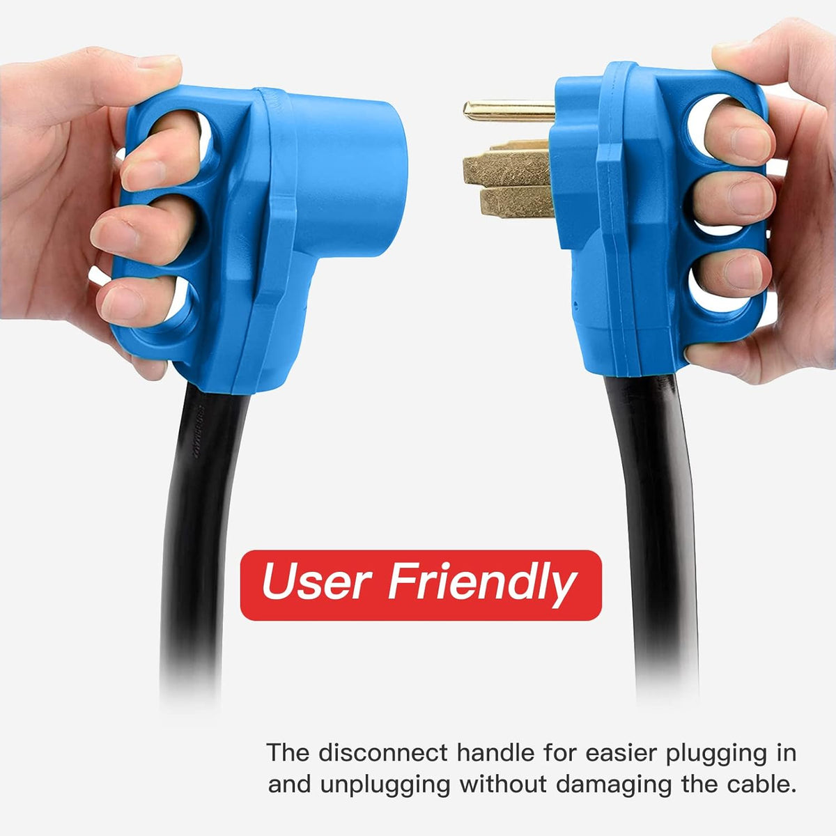 RV Cord 50FT 50AMP Extension Cord, 14-50P Male to 14-50R Female, 6/3+8/1 AWG A51823