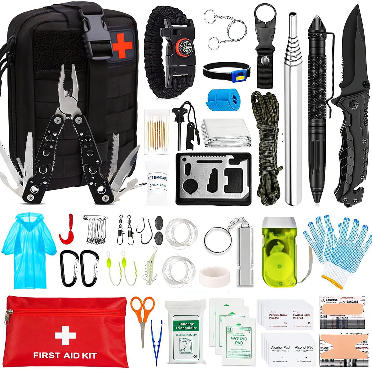 Survival First Aid Kit with MOLLE Pouch E68874