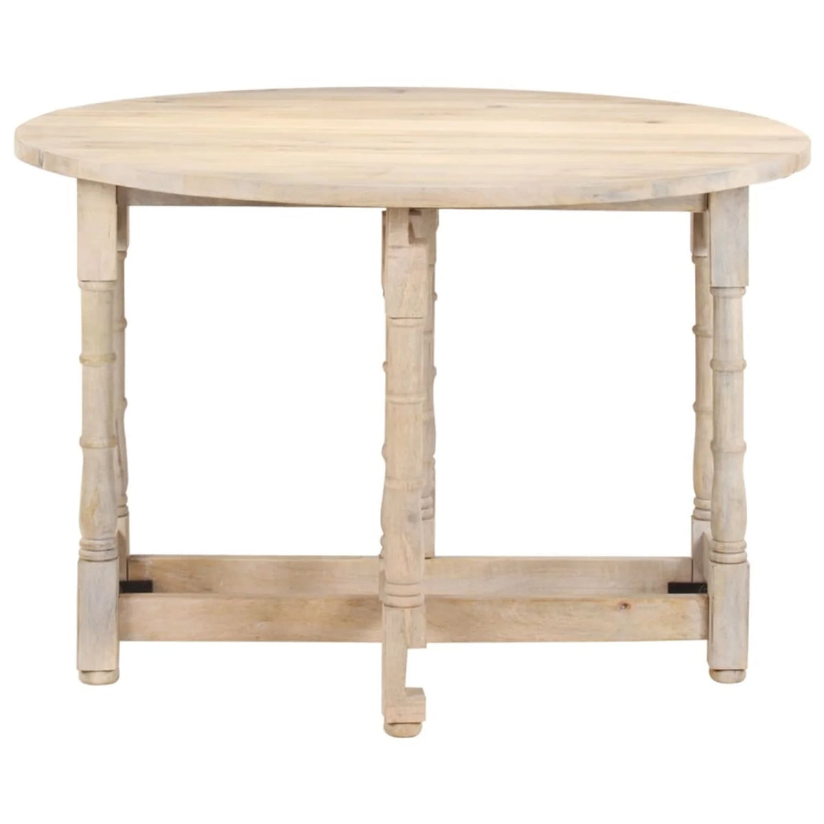 Round 43.3"x29.9" Solid Mango Wood Dining Table U986