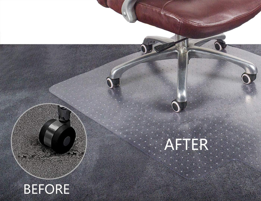 Transparent Thick Chair Mats for Carpet with Grippers (53'' x 45'' with Lip) D1354