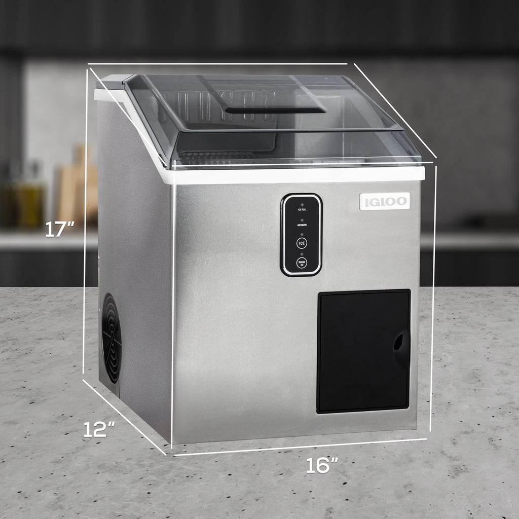 44 lb Stainless Steel Ice Maker and Ice Shaver L112032