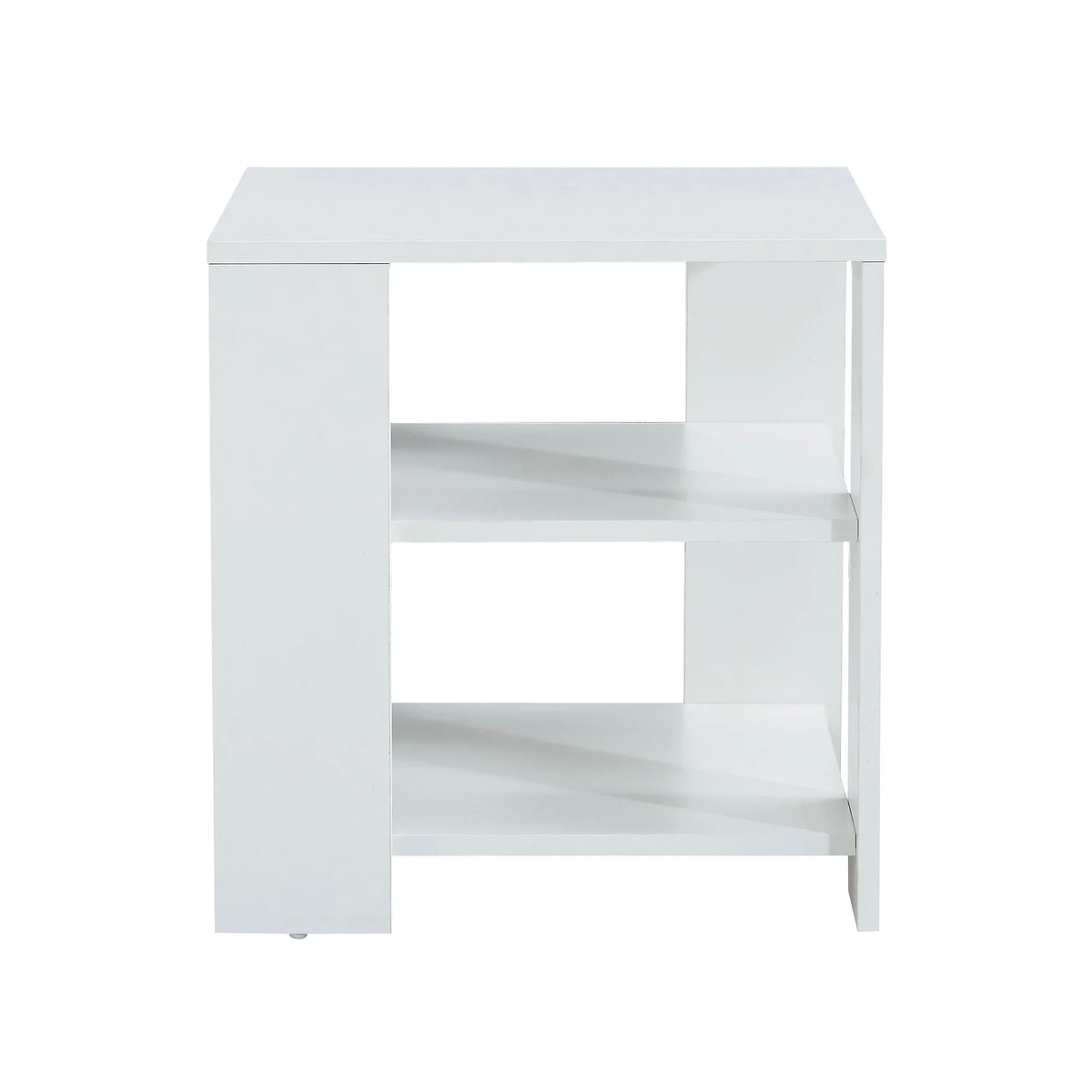 White 3 Tier Wood Square Nightstand R66896
