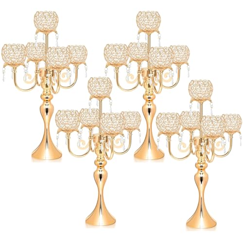 Black Metal Crystal Tea Light Candle Holders Set M941
