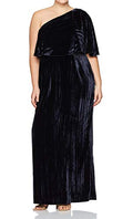 Long Velvet One Shoulder Dress U8250