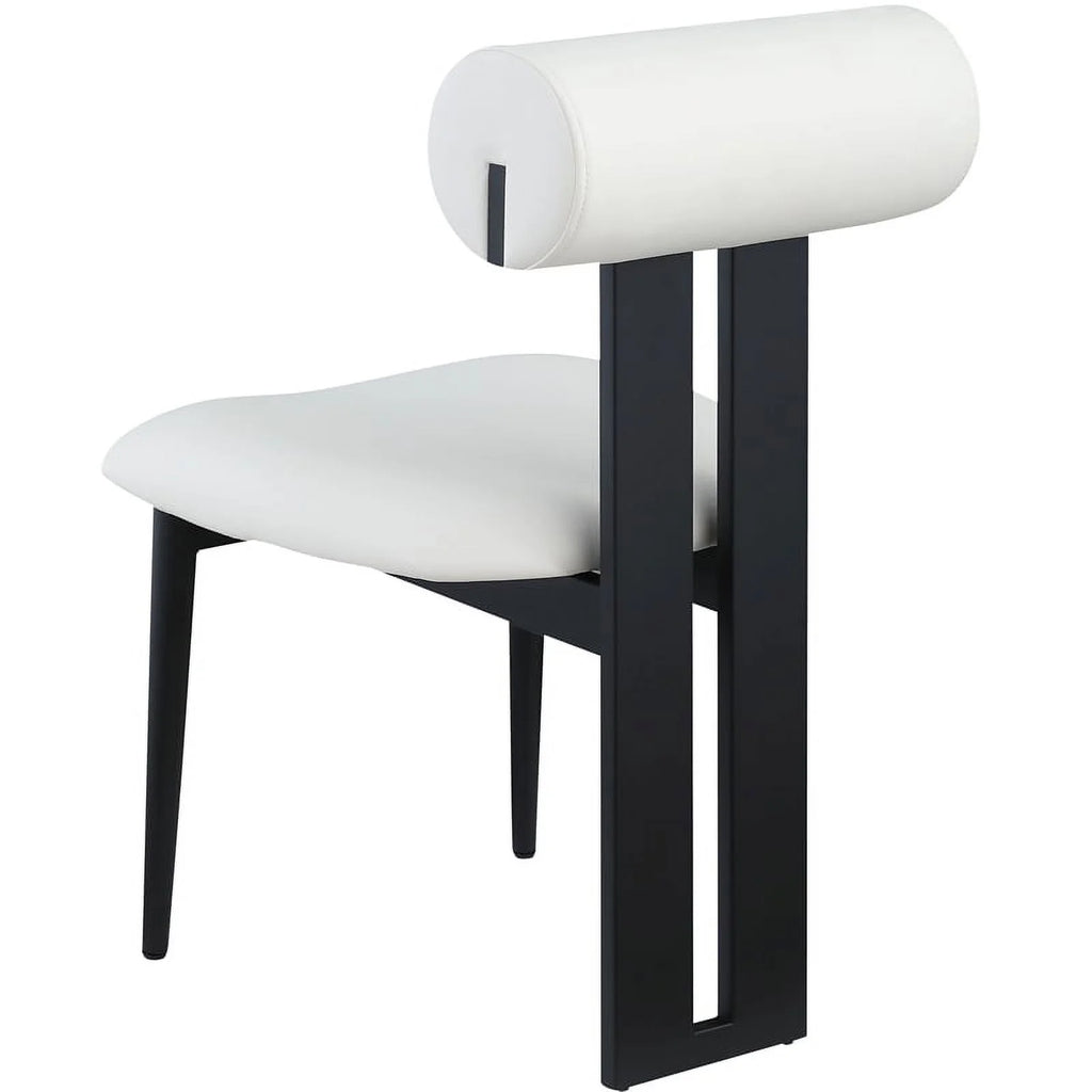 Cream Vegan Leather Dining Chair Set of 2 T608