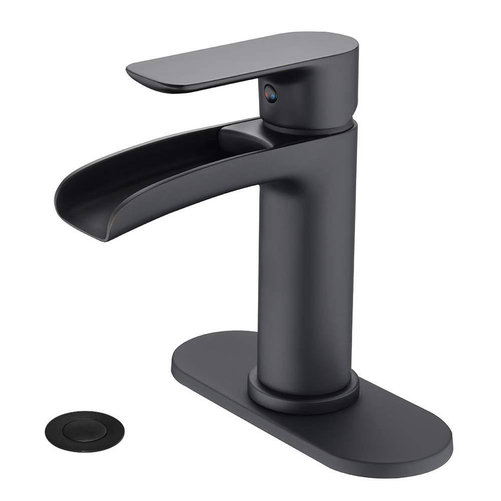 Matte Black Waterfall Bathroom Faucet S210