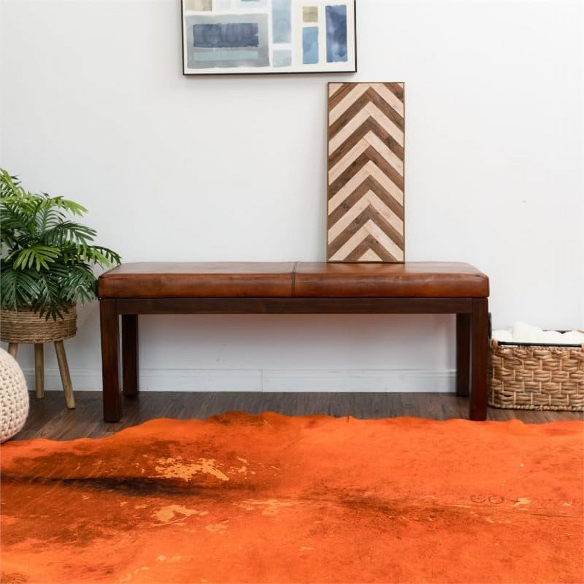 Genuine Leather Bench Q220847