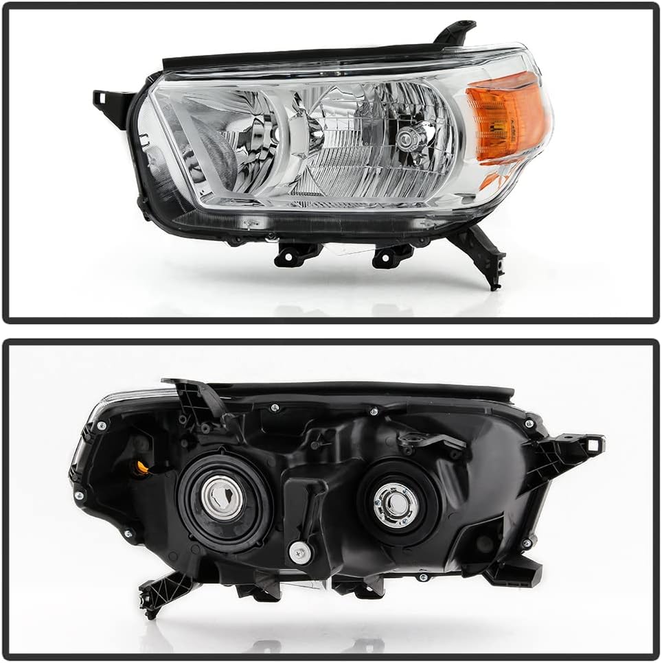 Chrome Housing Direct Replacement Headlights Pair Left+Right C901