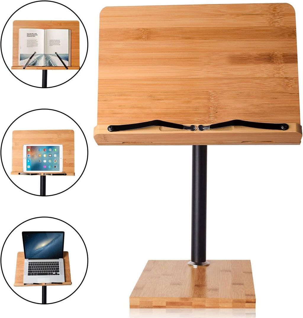Large Bamboo Wood Book Stand Cookbook Holder, Pack of 2 V8141