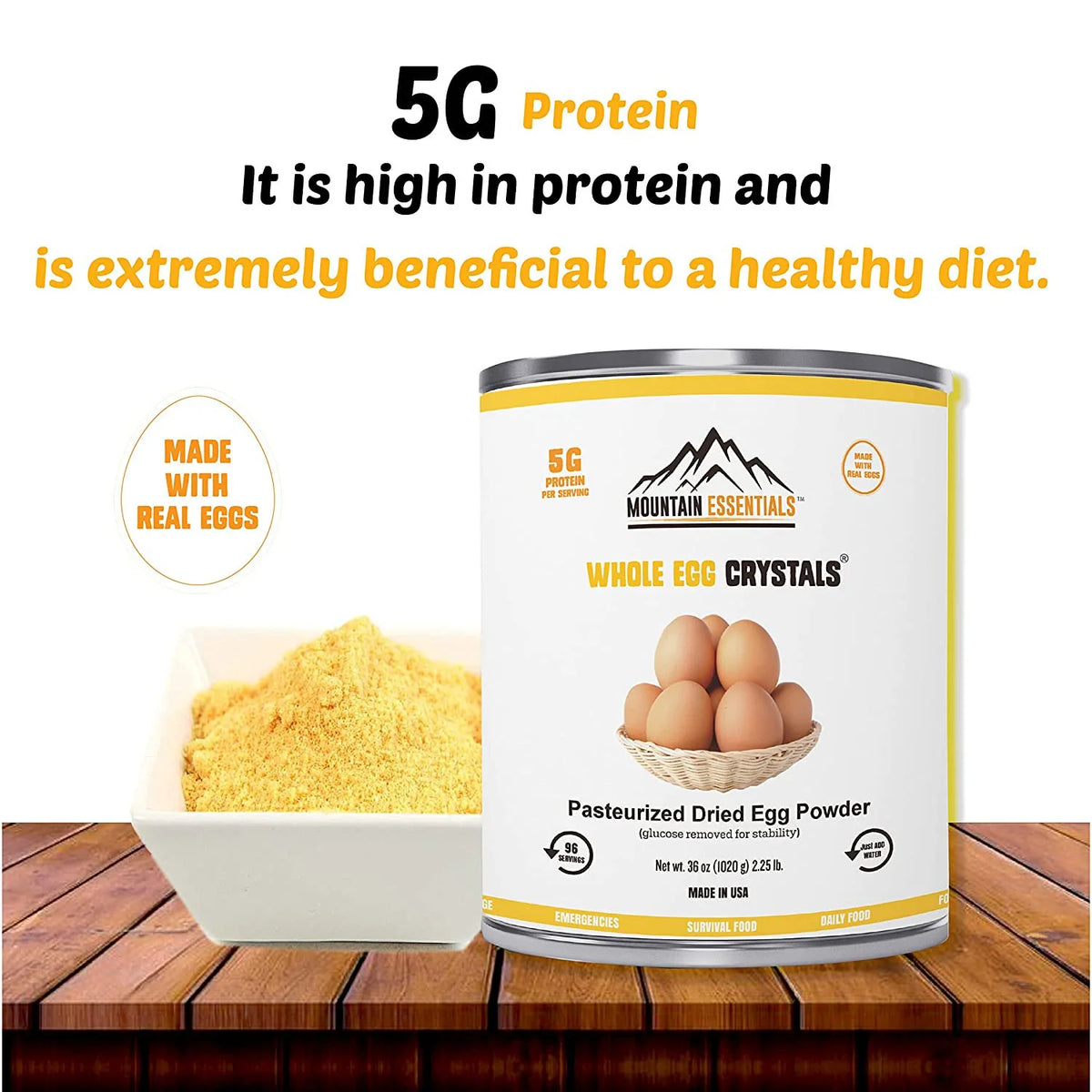 Dehydrated Whole Powdered Egg Crystals, 2.25 Lb B172