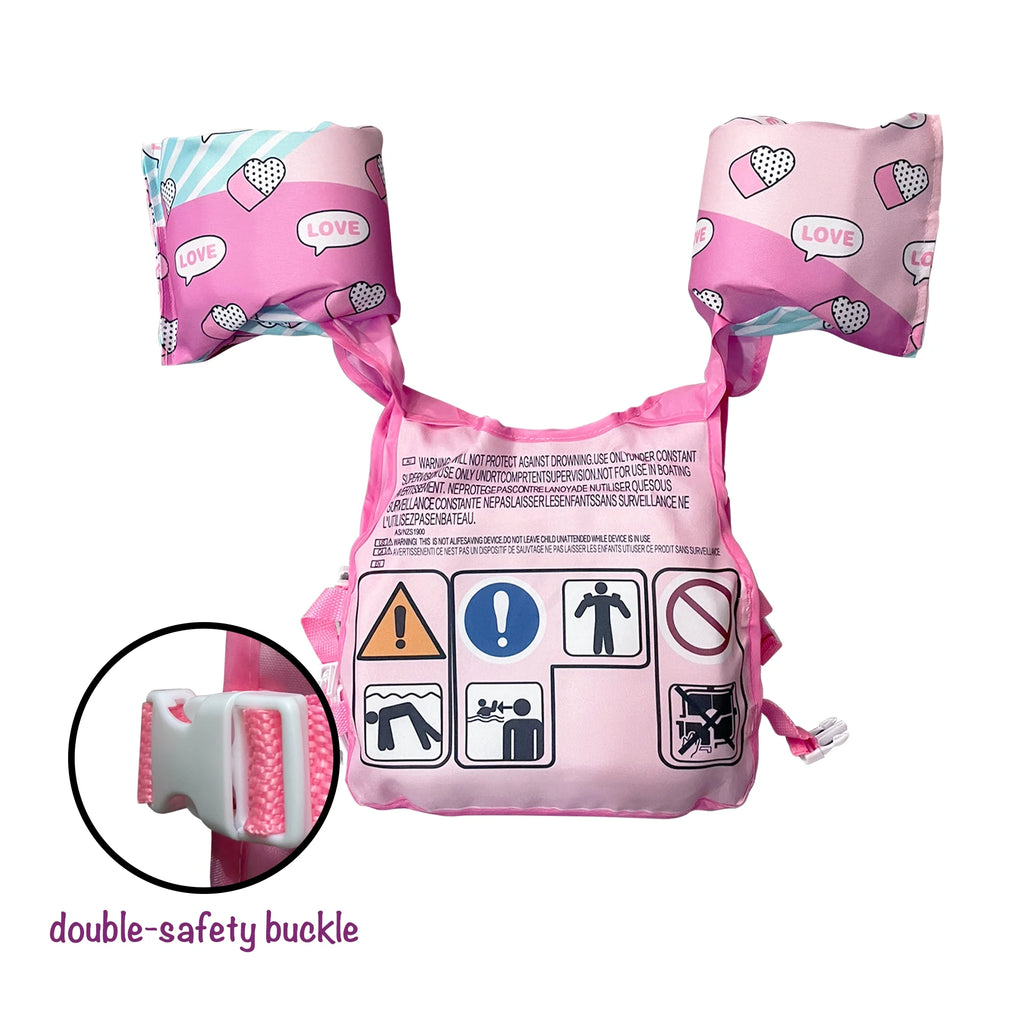 Kids Swim Vest Life Jacket with Shoulder Harness Arm Wings K986399