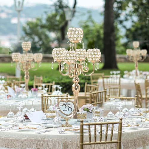 Black Metal Crystal Tea Light Candle Holders Set M941