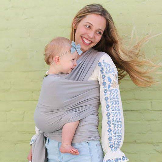 Grey Dark Blue Adjustable Wrap Baby Carrier Q469