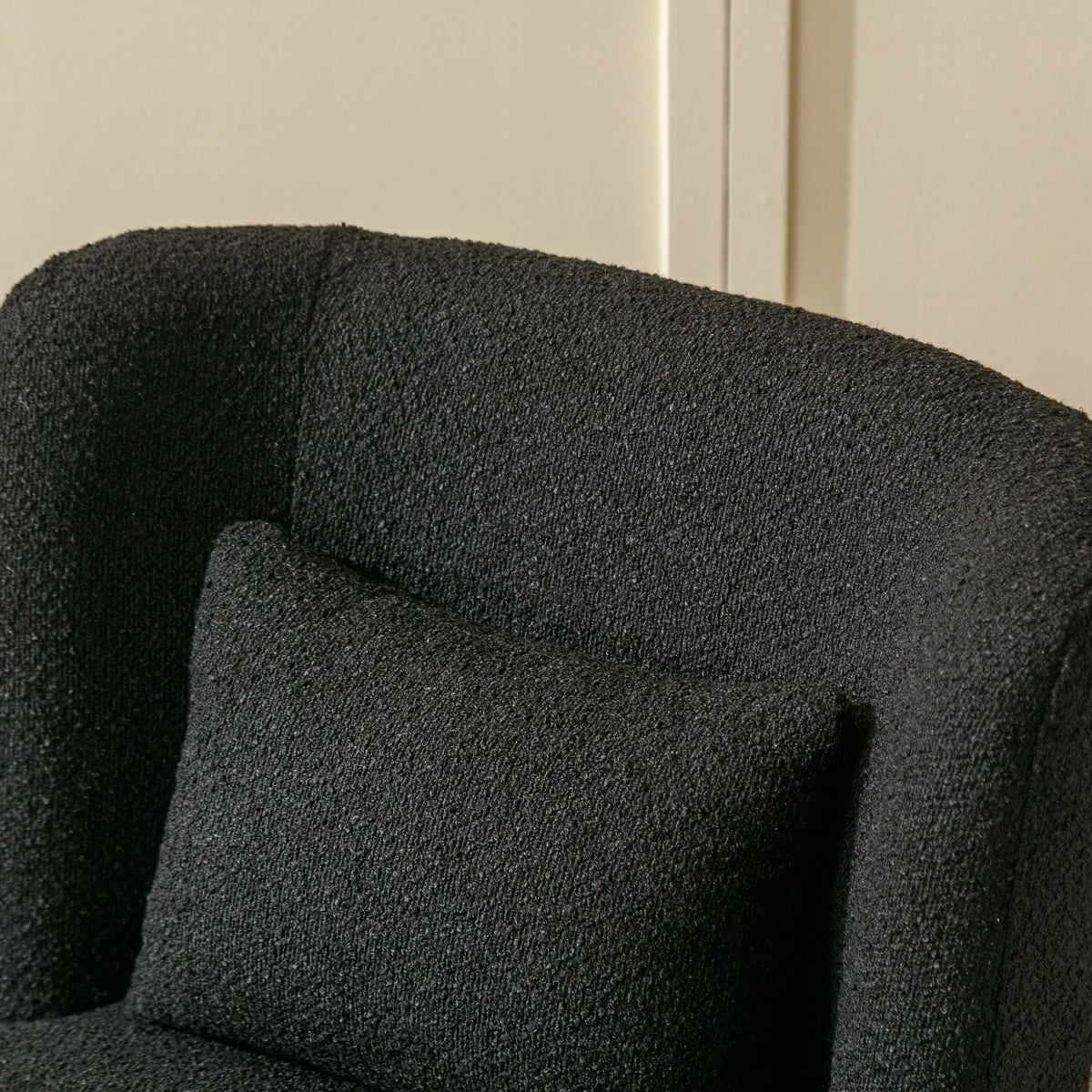 Black 360 Degree Swivel Accent Barrel Chair B65208