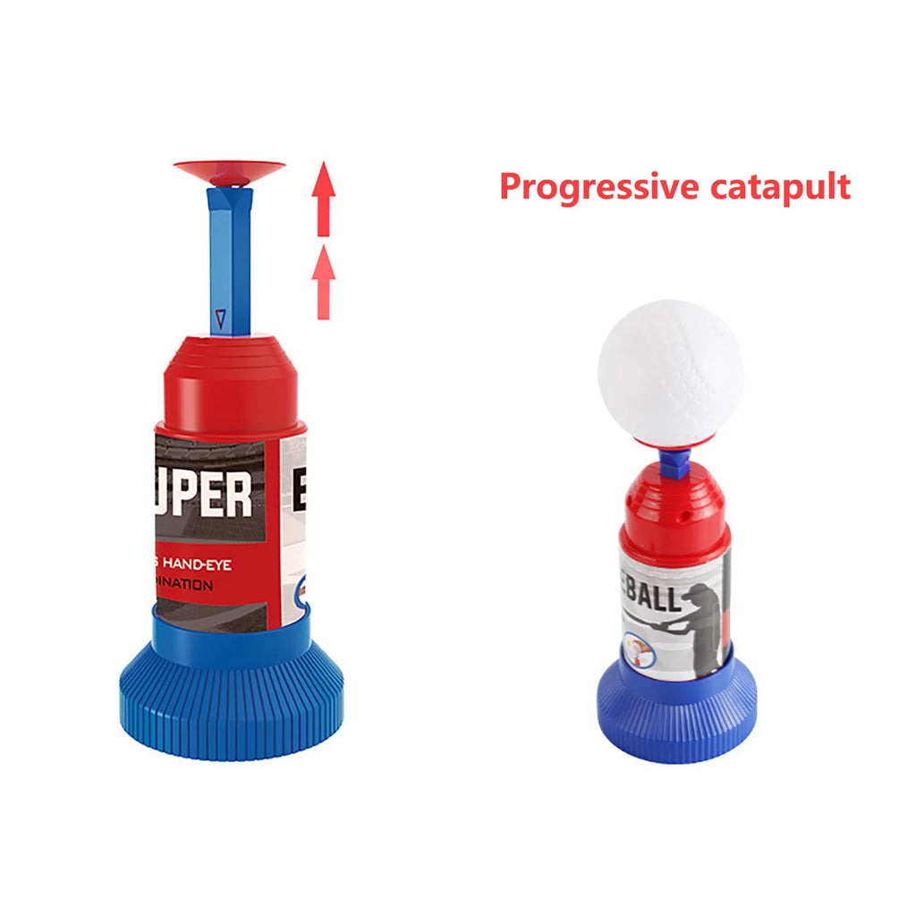 Automatic Launcher Baseball Bat Toys T-Ball Set with Baseball Bat and 3 Baseball B52731