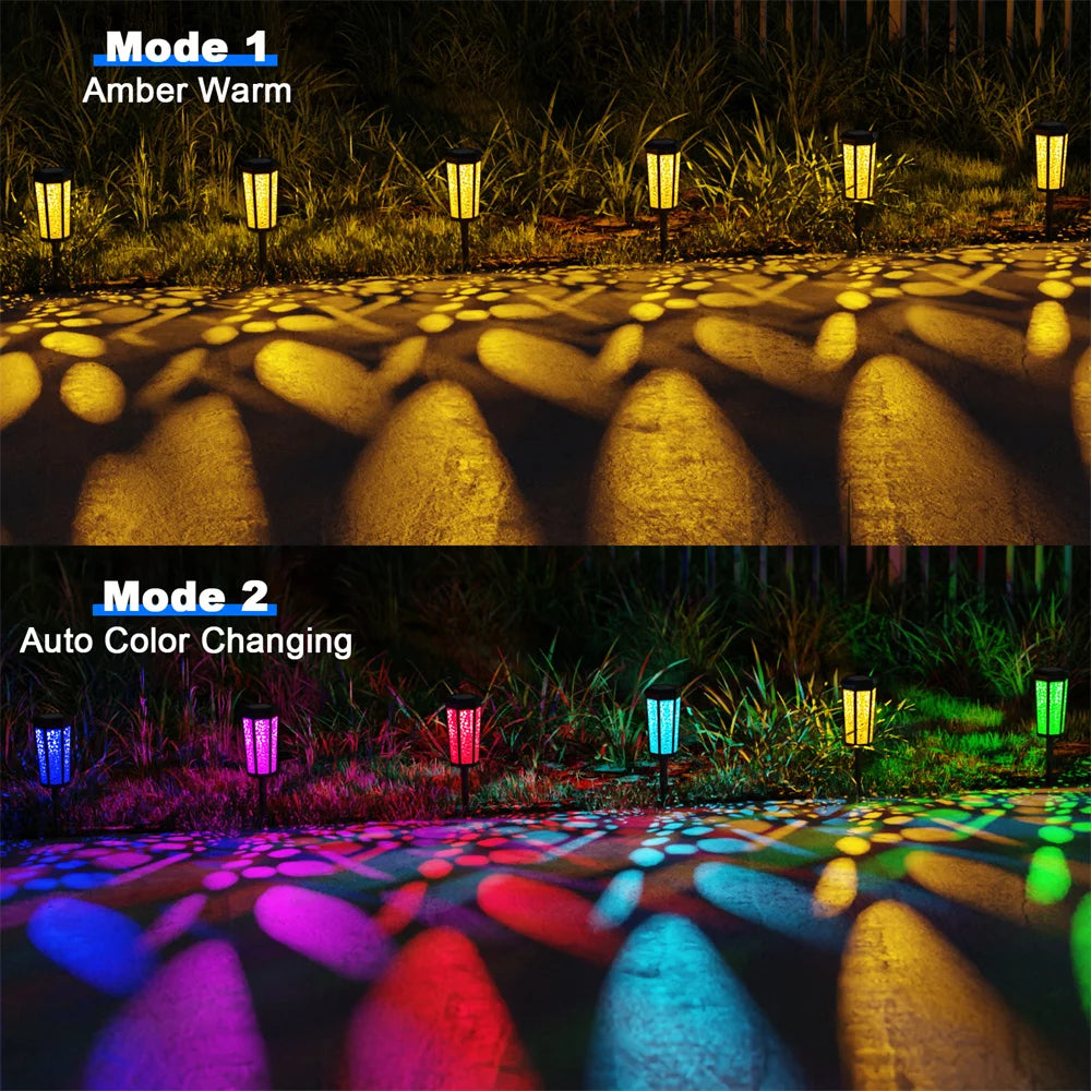 6 Pack Color Changing Solar Pathway Lights D82995
