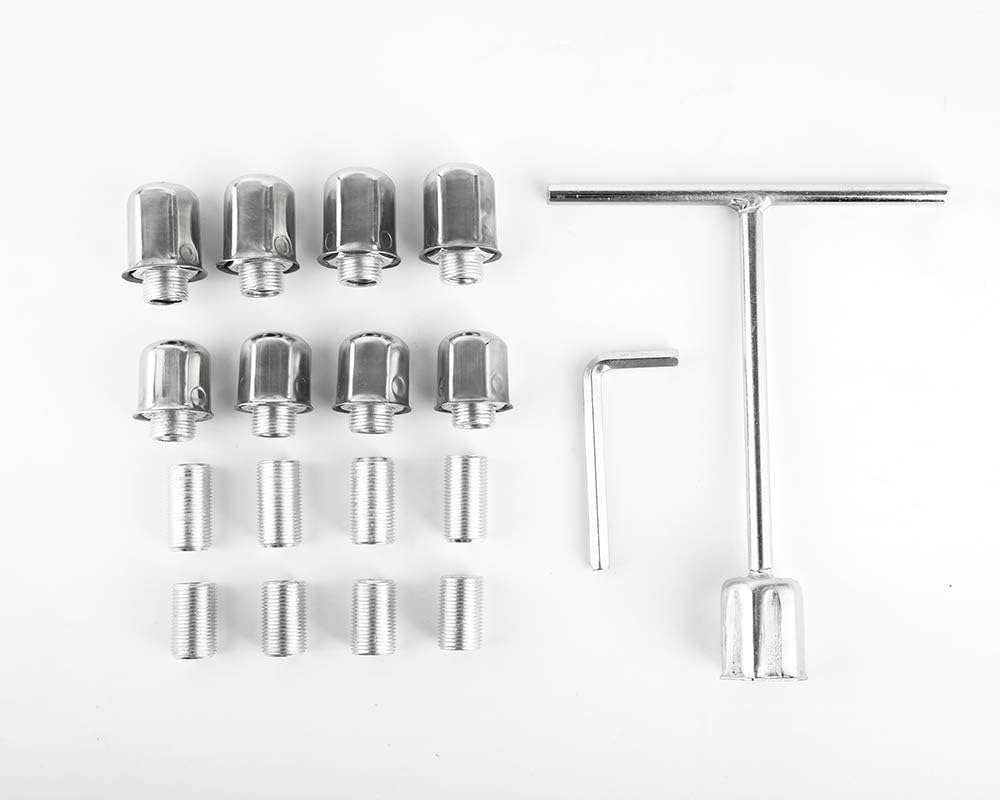 4pcs 17 Stainless Steel Polished Wheel Simulators Hub Caps Rim Covers with Removable Centre Cap Y11495