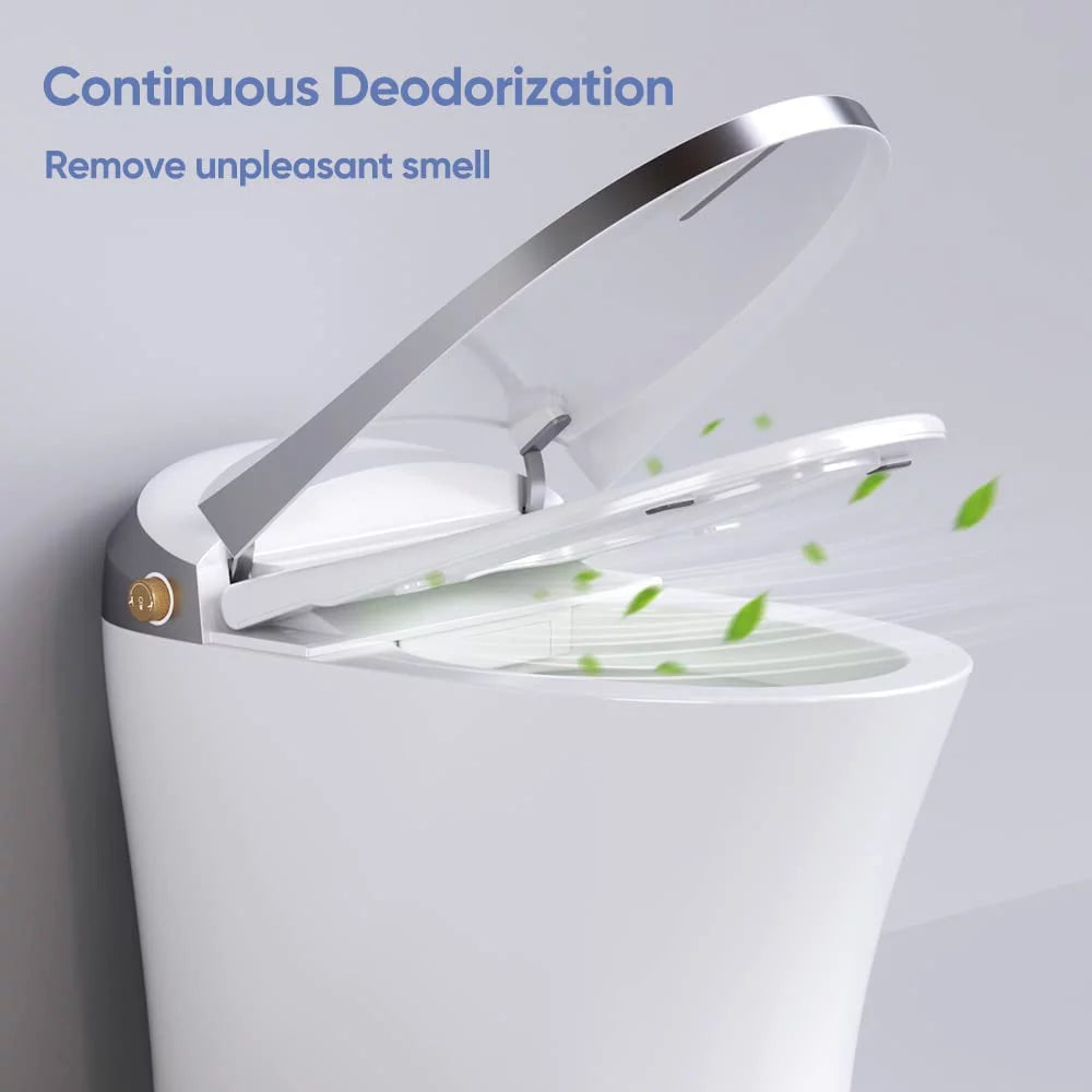 Smart Toilet with Heated Bidet, Dryer, Warm Water, Heated Seat, Auto Close, Tankless, Remote Control M18088