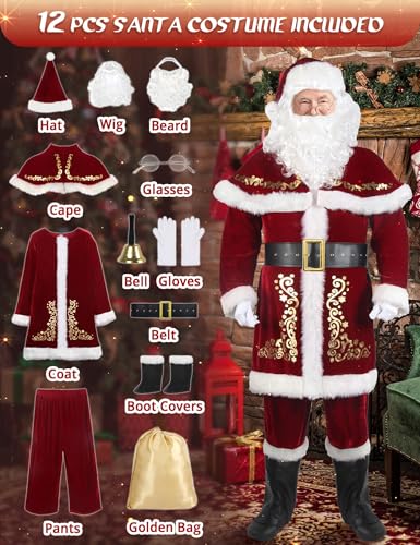 12pcs Deluxe Santa Claus Costume U4173
