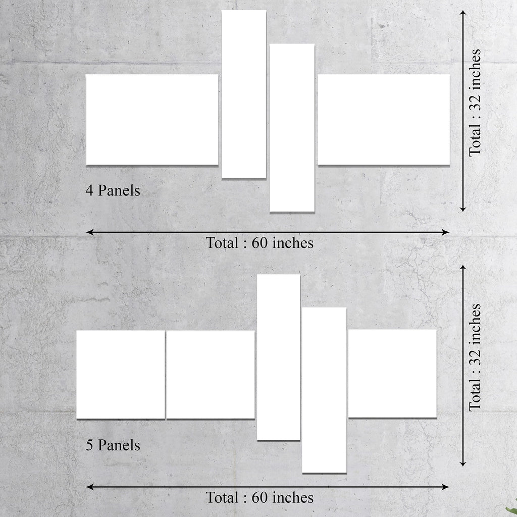 Brown 60 in. x 32 in. 4 Panels Canvas Print J63014