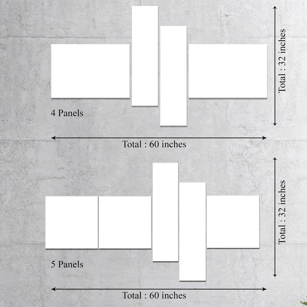 Brown 60 in. x 32 in. 4 Panels Canvas Print J63014