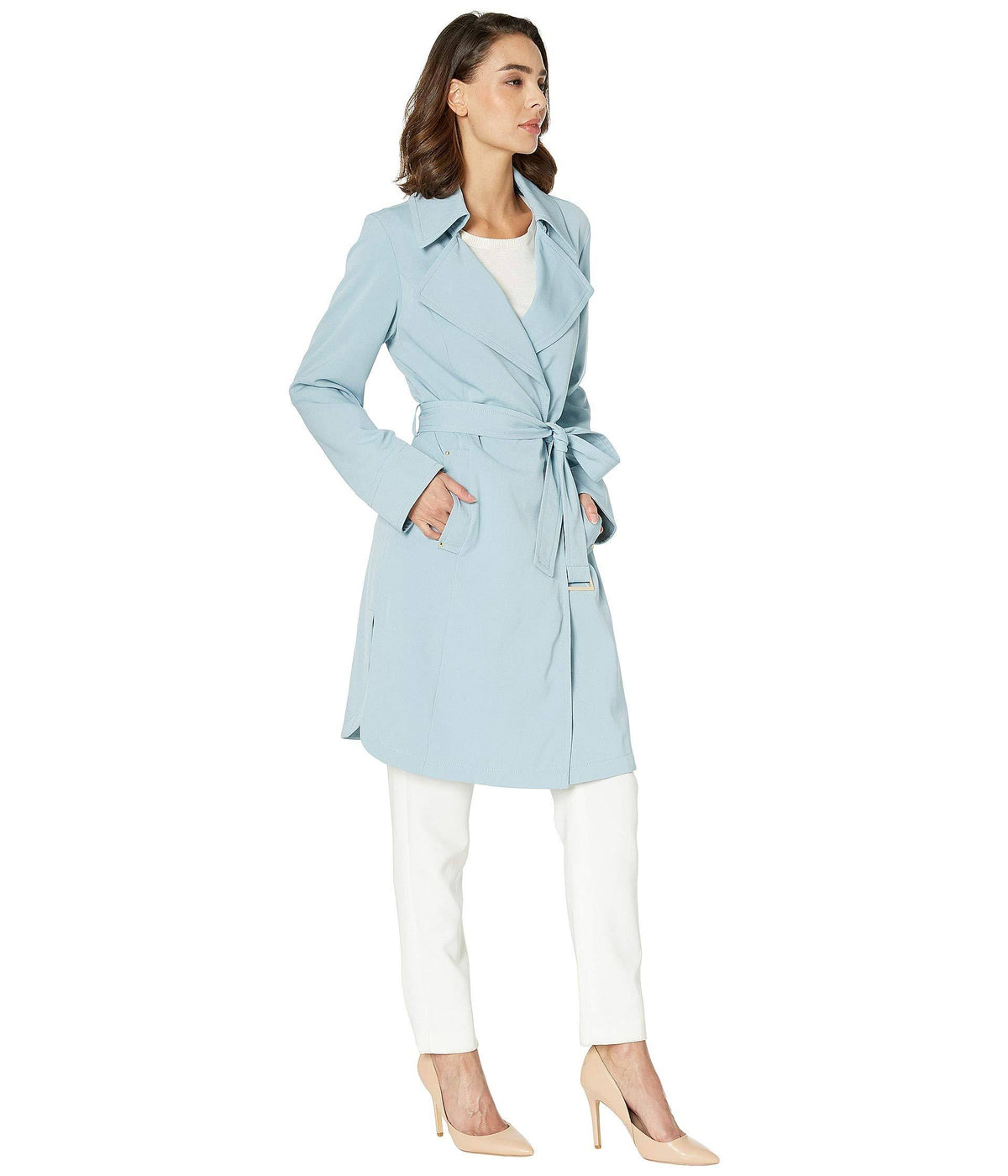 Belted Trench, Dusty Pink E979