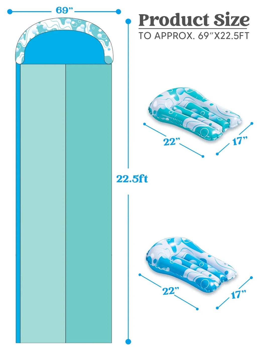 Water Slides with 2 Boogie Boards J714