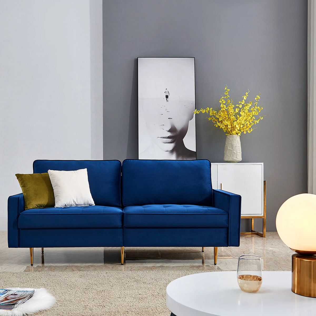 Velvet Fabric Sofa A8102