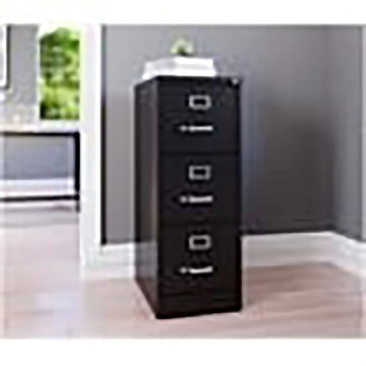 22" 3-Drawer Black Metal File Cabinet S67976
