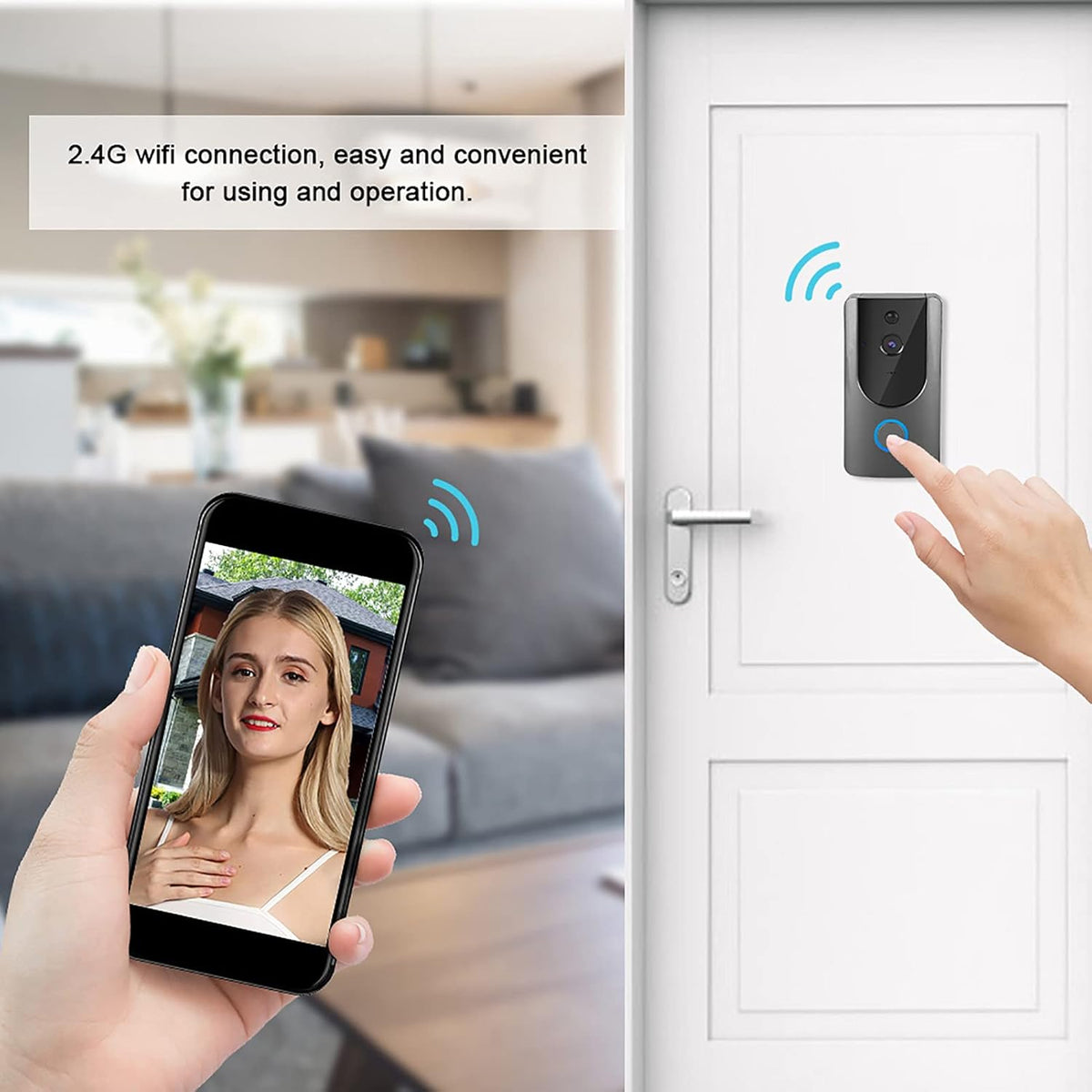 Video Doorbell Wireless HD Door Camera Security System Pack of 2 Y490