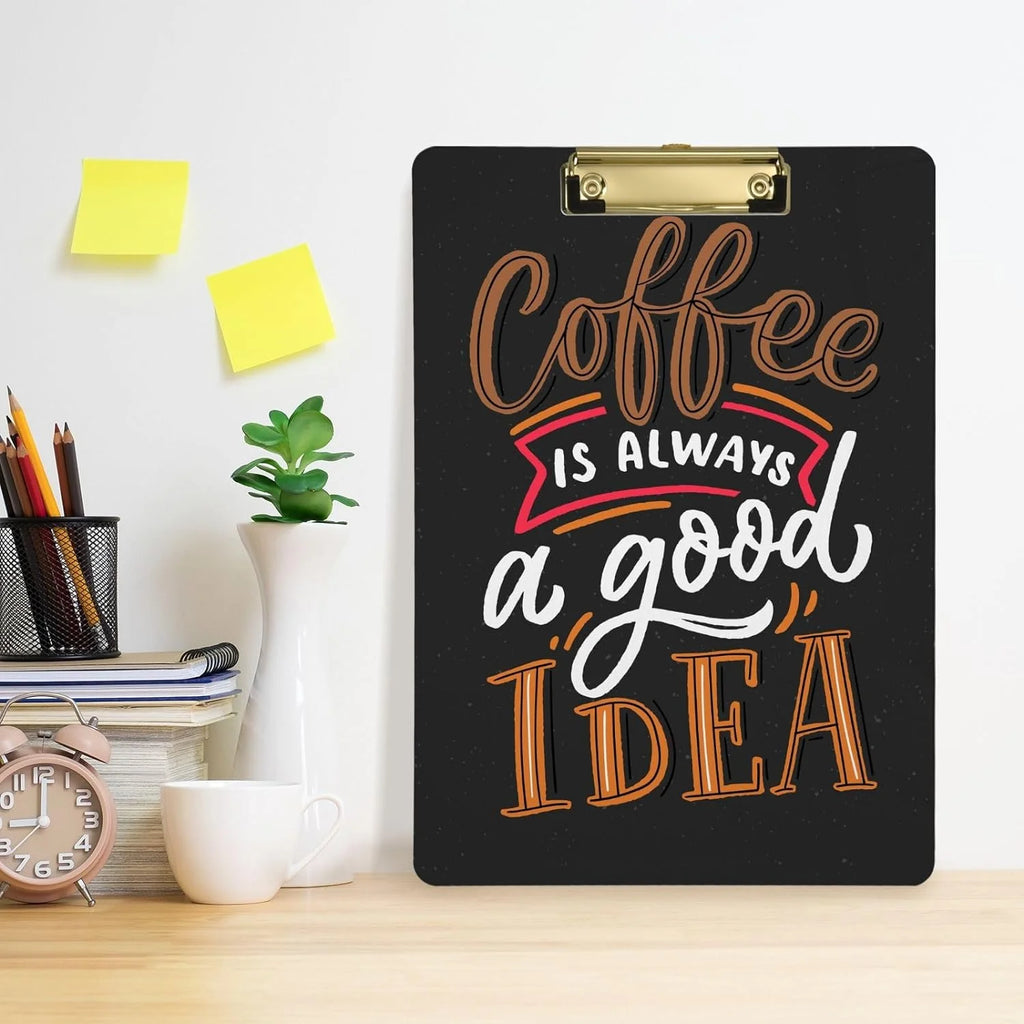 Acrylic Clipboard with Gold Clip, A4 Letter Size, 12.5 x 9 Inches C9798