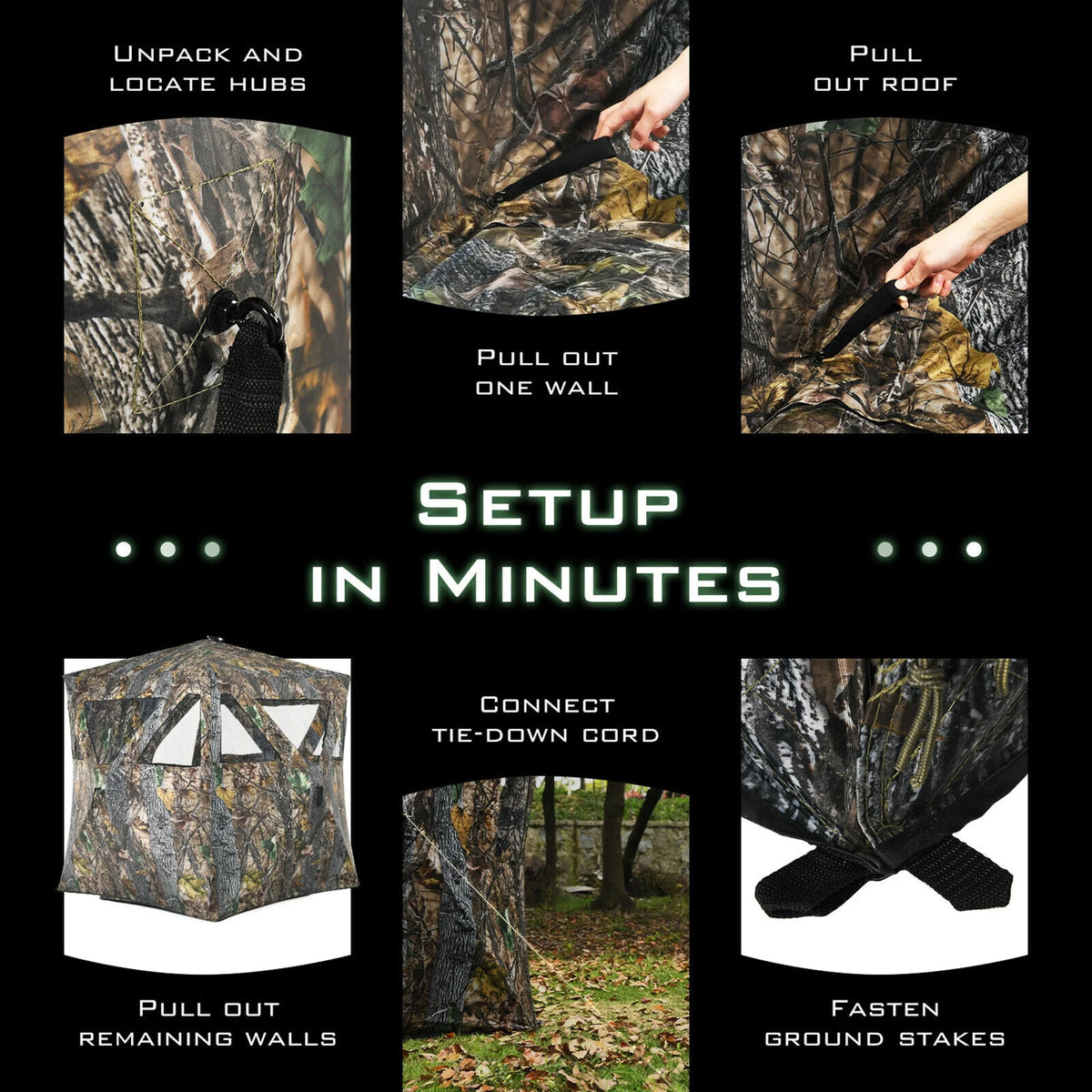 Portable 3 Person Pop-Up Hunting Blind with Carrying Bag B917
